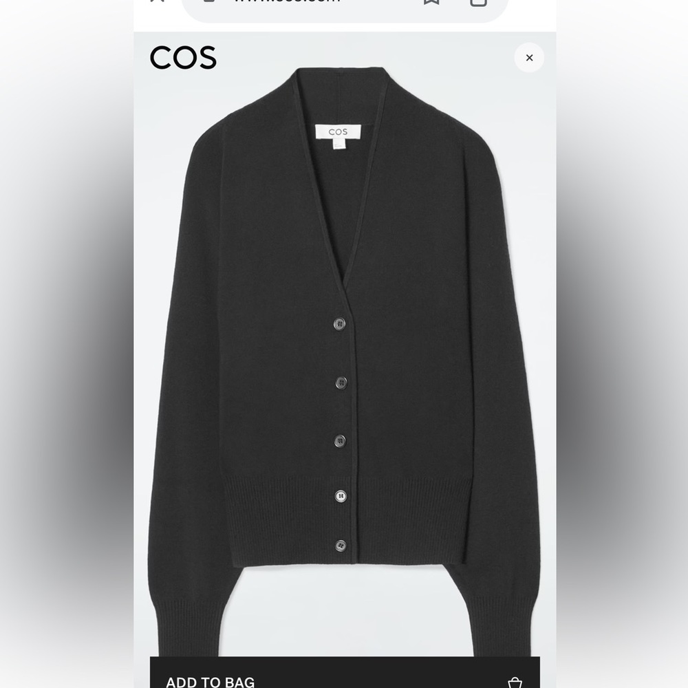 COS waisted knitted cardigan XS